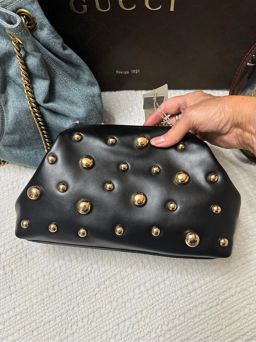 a new day Studded Chain Shoulder Bag in Black NWT